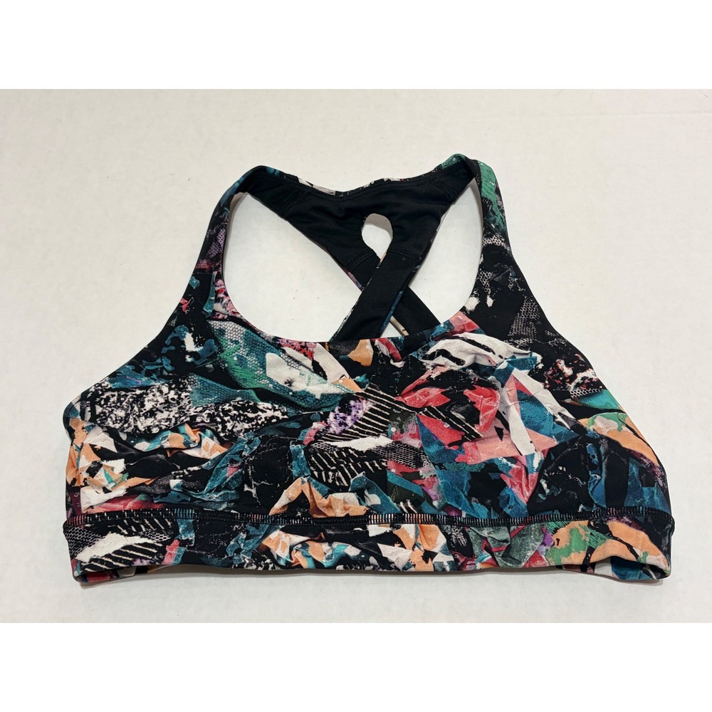 lululemon Energy Bra Size 8 Multicolor Abstract Print Medium Support Racerback